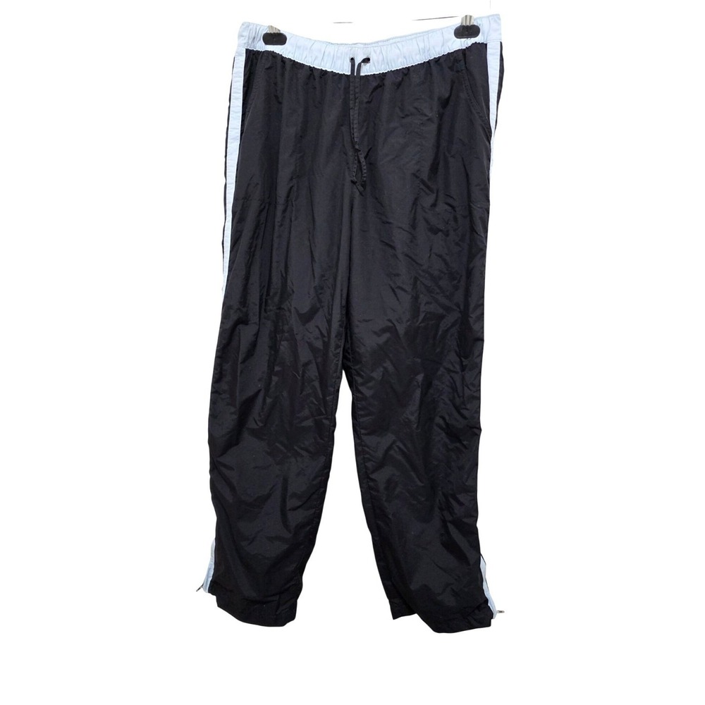 Nike Men's Black & Light Blue Athletic Track Pants Elastic Waistband Size L